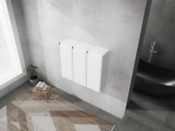 English Elm 12" Bathroom Side Cabinet - Space-Saving Design With Reversible Soft-Close Doors For Modern Storage W999S00279