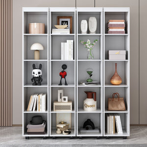 English Elm Queen Murphy Wall Bed with Hydraulic Lift and Push Pull Cabinet Storage Unit White LP000381AAK