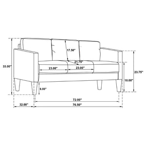English Elm Weld Black Faux Leather Sofa Loveseat and Chair Set Mid-century Modern Living Room B062S01658