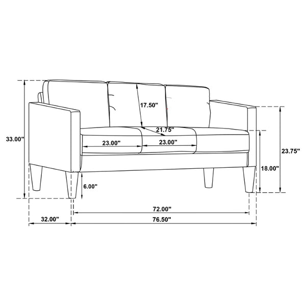 English Elm Weld Black Faux Leather Sofa Loveseat and Chair Set Mid-century Modern Living Room B062S01658