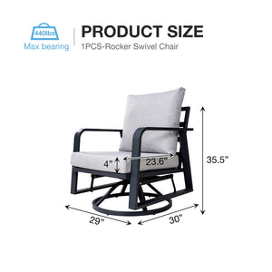 English Elm Fr Outdoor Swivel Rocker Chair Set of Two with Memory Foam and Aluminum Frame W5382S00002