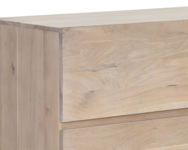Sunpan ELINA Sideboard - Handcrafted Light Oak Storage Unit with Scandinavian Style and Unique Character 111026