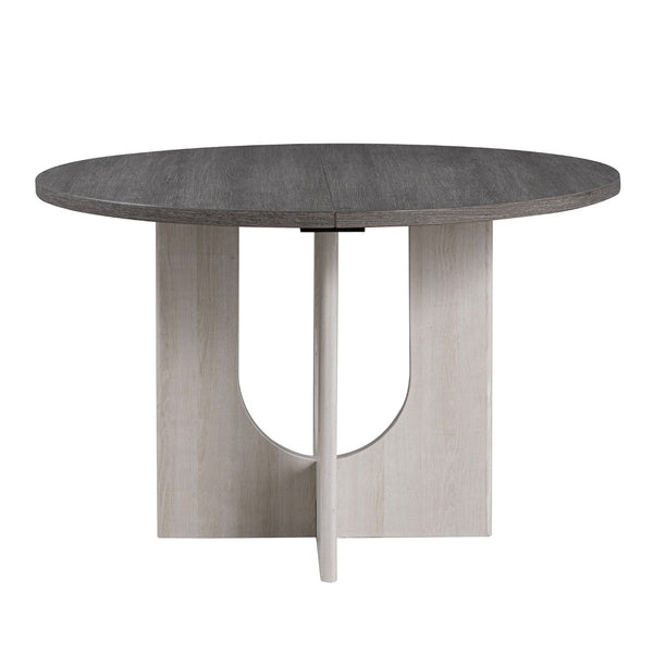 English Elm Classic Round Pedestal Dining Table Rubberwood Matte Finish Seats Four Modern Home Gray B2741P421159