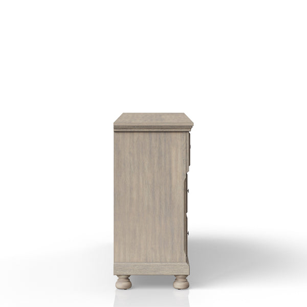 English Elm Seven Drawer Dresser Solid Wood & MDF Construction with Ample Storage, Transitional Design, Top Seller Finish Antique Gray 63.25 L x 21 W x 37 H B2699P208273