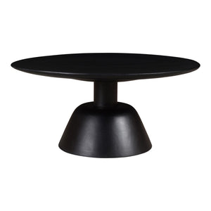 English Elm Nels Solid Mango Wood Round Coffee Table Sculpted Pedestal Base Organic Modern Living Room B2769P498417