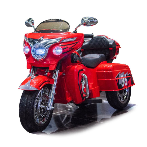 English Elm 12v Kids Electric Ride on Motorcycle with Led Lights Bluetooth Music and Storage Trunk Red W1760P237297