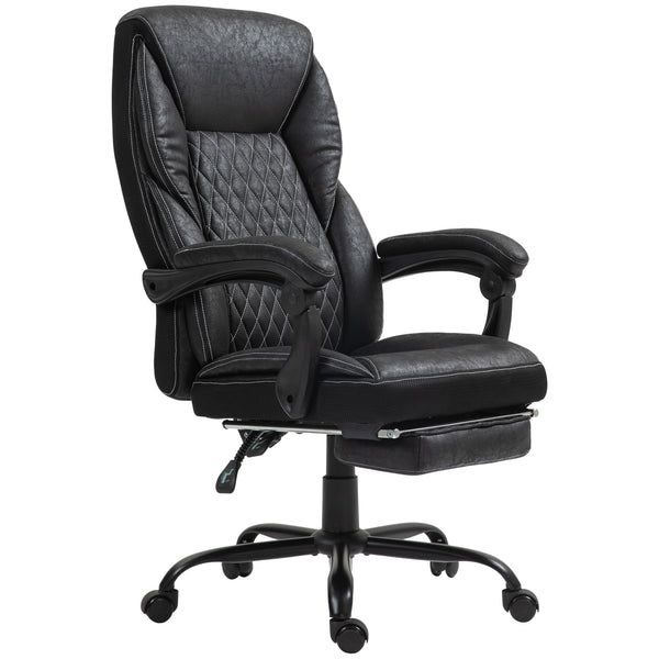 English Elm Homcom Ergonomic Executive Office Chair With Footrest, Big & Tall Design, Adjustable Recliner, Black W2225P250021