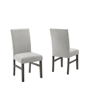 English Elm Selena Set Of 2 Stylish Light Gray Fabric Dining Chairs With Gray Wood Legs For Modern Elegance B061P406086-GIGA