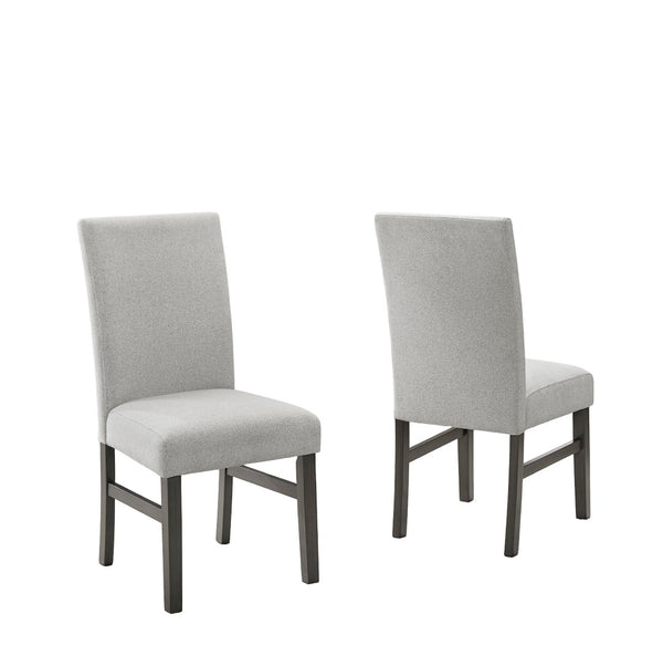 English Elm Selena Set Of 2 Stylish Light Gray Fabric Dining Chairs With Gray Wood Legs For Modern Elegance B061P406086-GIGA