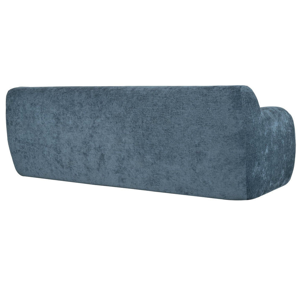 English Elm U_Style Minimalist 81.5" Curved Compression 3-Seater Sofa — Space-Saving Modern Upholstered Design Dark Blue N711P192002C