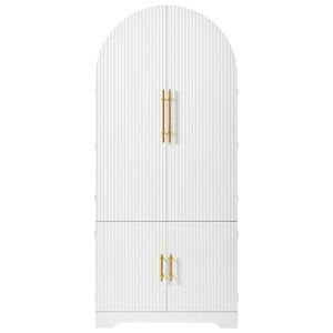 English Elm K&k Farmhouse Pantry Cabinet 72 Inch Tall Mdf Cupboard with Adjustable Shelves White N707S000020W
