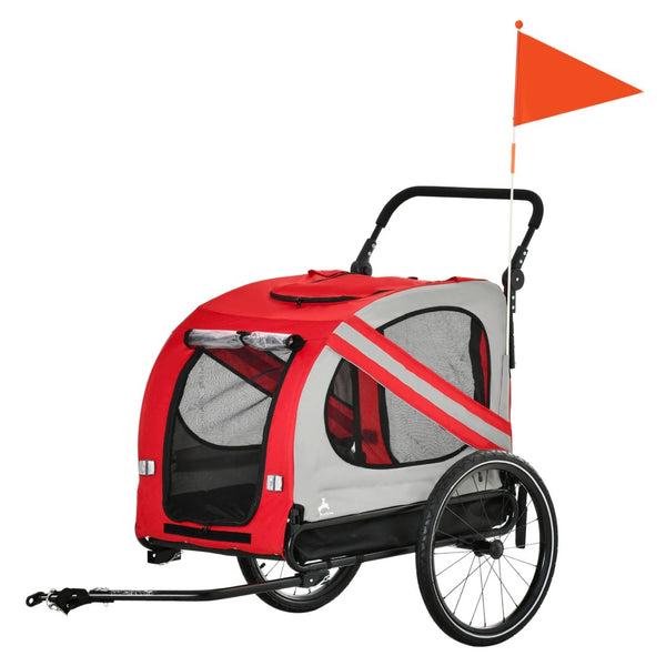 English Elm Aosom Convertible Pet Bike Trailer Stroller with Oxford Fabric and Safety Reflectors W2225P217623