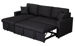 English Elm Sorrelle Linen Sleeper Sectional with Reversible Chaise and Hidden Storage Compartment B2749S00038