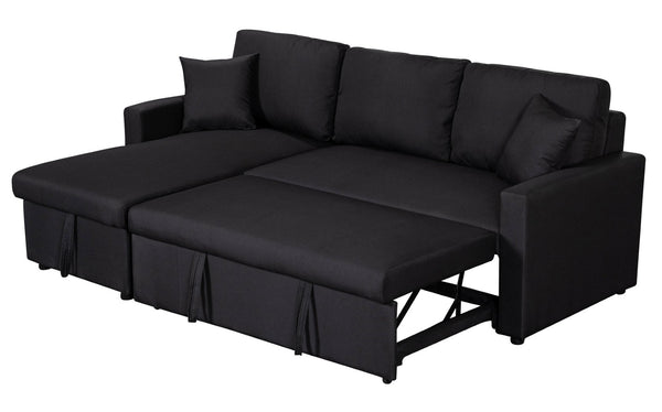 English Elm Sorrelle Linen Sleeper Sectional with Reversible Chaise and Hidden Storage Compartment B2749S00038