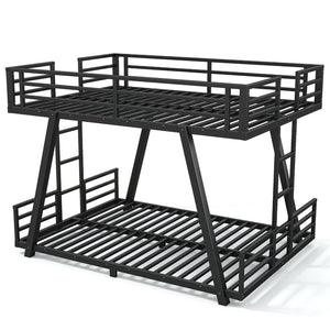 English Elm Twin Over Metal Bunk Bed with Led Lights Usb Ports Drawers and Sofa Conversion W5305S00054