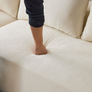 English Elm 108*68 Extra-Deep Modular Chenille Sofa - Cloud Comfort For 4, Fully Assembled White Sectional W1829S00060