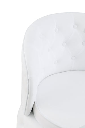 English Elm 360 Degree Swivel Cuddle Barrel Accent Storage Chairs Plush Velvet Round Armchair with Hidden Storage and Luxurious Comfort White W1420P198929