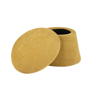 Crestview Collection Modern Mushroom-inspired Ottoman With Hidden Storage - Stylish Spice Yellow Accent For Any Room Yellow Solid Wood Evfzr3908spc