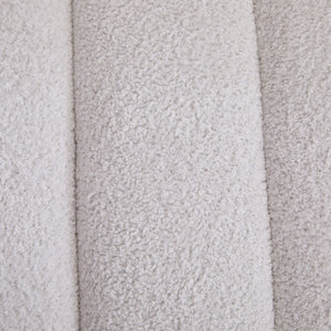 English Elm 69.7"Wide Modern Upholstered Armless Bed Bench with Channel Tufting, Chenille Sofa Daybed for Living Room Ivory W3098P308771