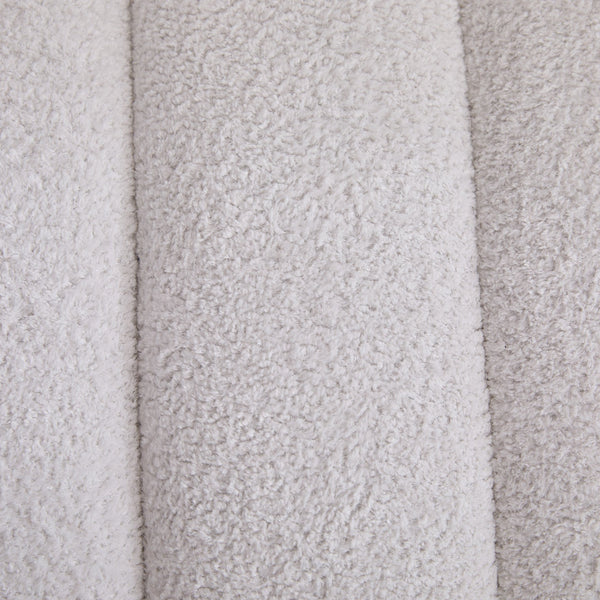 English Elm 69.7"Wide Modern Upholstered Armless Bed Bench with Channel Tufting, Chenille Sofa Daybed for Living Room Ivory W3098P308771