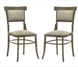 English Elm Billie Armless Dining Chairs Set of 2 Distressed Walnut Frame with Cushioned Seat B2749P413296