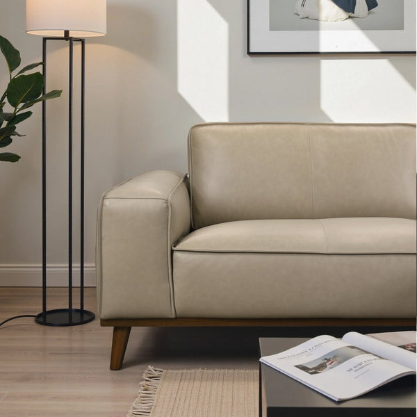 English Elm Kerrville Top Grain Leather Sectional with Chaise Mid Century Living Room Sofa B183S00212
