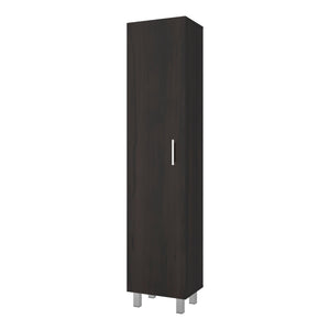 English Elm Natural Finish Slim Tall Cabinet with Fixed Shelves for Laundry and Utility Rooms Walnut B062P476866
