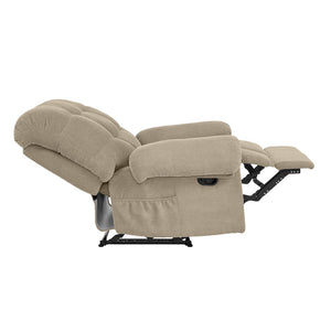 English Elm Camel Overstuffed Manual Recliner with High Density Padding for Modern Living Rooms Camel W5568P449829