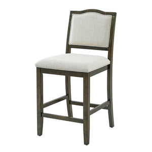 English Elm Counter Height Rubberwood Barstools Set of 2 Upholstered Seats for Kitchen Island Brown N752P377070D