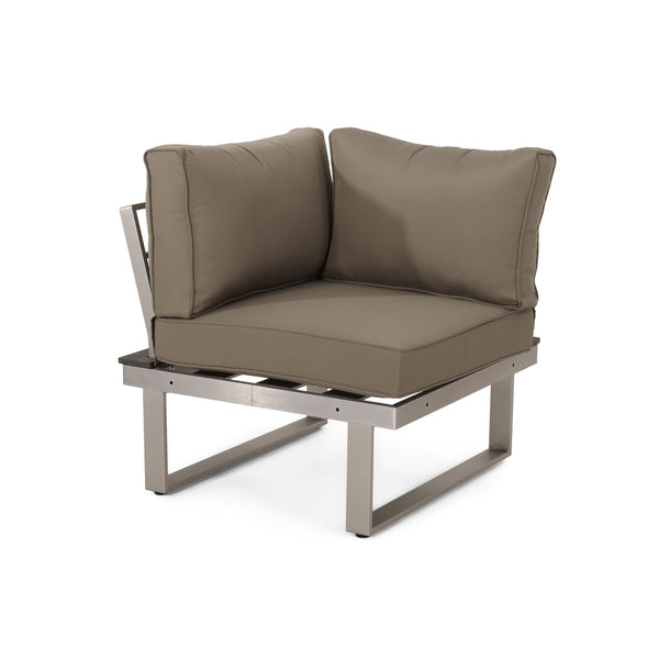 English Elm Christopher Knight Home® - Sterling Modern Corner & Coffee Table – Durable Aluminum, Khaki Finish, Versatile For Small Spaces 68939.00GRY