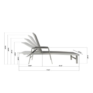 English Elm Christopher Knight Home® - OAXTON Chaise Lounge Set with Rust-Resistant Aluminum Frame, Breathable Mesh Seating & 5-Position Recline PMID: Gray N775P210066G