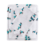 Intelligent Design Cozy Soft Casual Cotton Flannel Printed Sheet Set ID20-1754 Teal Dogs