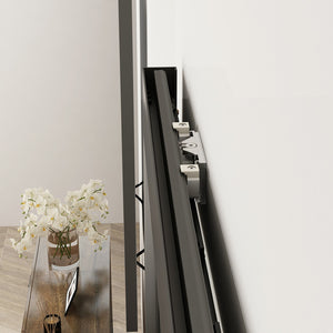 English Elm 30 in Matte Black Steel Sliding Barn Door Frosted Glass Privacy Panel with Hardware B2763P483220