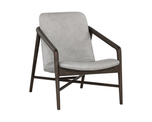 Sunpan CINELLI Lounge Chair - Mid-Century Inspired Design with Solid Oak Frame for Cozy Comfort and Style Grey 110539