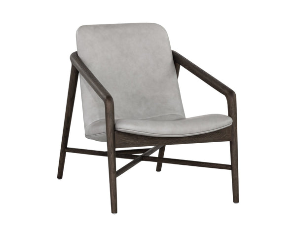 Sunpan CINELLI Lounge Chair - Mid-Century Inspired Design with Solid Oak Frame for Cozy Comfort and Style Grey 110539