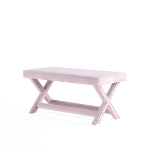 English Elm Abigail Mid-Century Modern Pink Velvet Upholstered Bench - Stylish Entryway & Bedroom Accent B365P398211