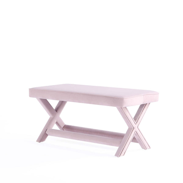 English Elm Abigail Mid-Century Modern Pink Velvet Upholstered Bench - Stylish Entryway & Bedroom Accent B365P398211