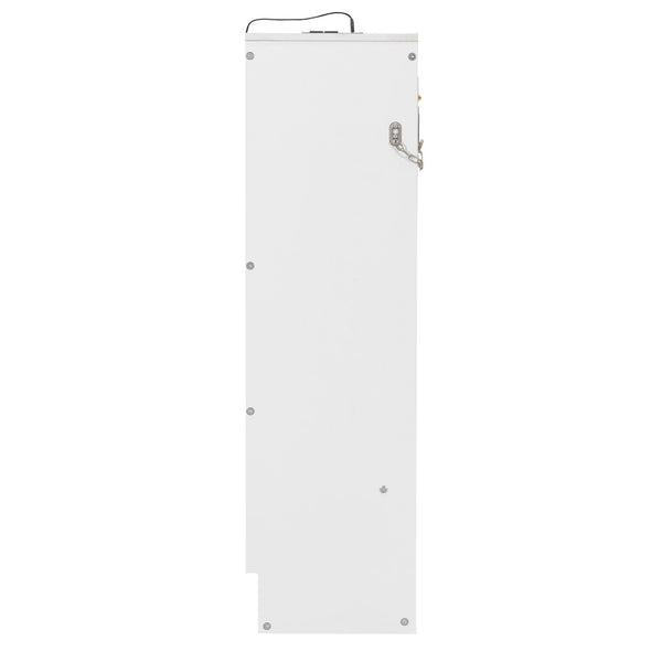 English Elm Twin-size Murphy Wall Bed with Led Lighting Usb Outlet and Decorative Printed Panel White LP000355AAK