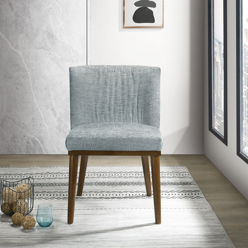 English Elm Ashcroft Furniture - Daley Mid-Century Gray Fabric Dining Chair Set of 2 — Solid Wood Frame, Wide Upholstered Seat for Comfort B183P231081