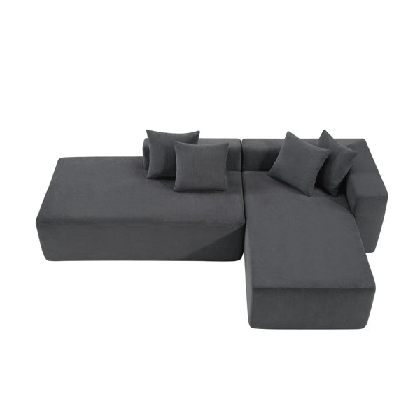 English Elm 101-inch Corduroy L-shaped Sectional Sofa Deep Seat Modular Lounge for Living Room W3480S00003