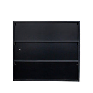 English Elm Black Glass Door Shoe Box Display Cabinet with RGB LED Lighting, Stackable Dustproof Showcase W331P235039