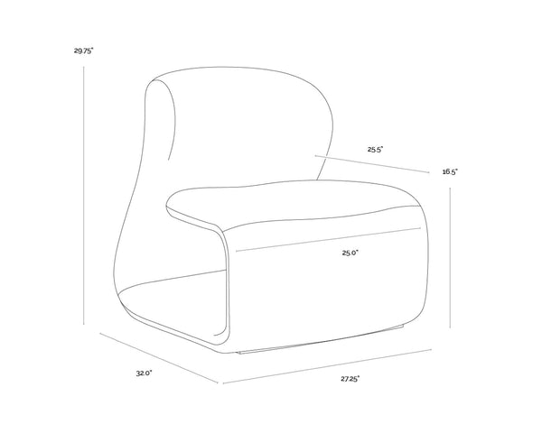 Sunpan SOPHIENE Lounge Chair - Modern Copenhagen Olive Boucle, Sculpted Comfort for Stylish Living Spaces 111486