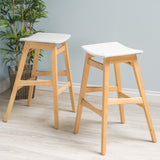 Christopher Knight Home® - Noble House - Emmaline Light Beige Fabric/ Oak Finish Bar Stool (Set Of 2)