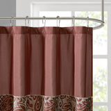 Madison Park Aubrey Traditional Jacquard Shower Curtain MP70-3034 Burgundy