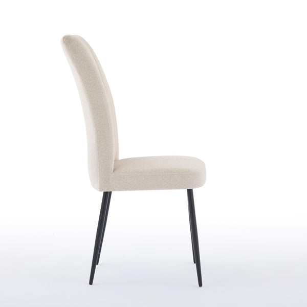 English Elm Adjustable Beige Velvet Dining Chair Set Of 2 - Modern Minimalist Design For Kitchen & Restaurant W3615P340447