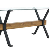 English Elm Dining Table. Modern Tempered Glass Dining Table. Large Modern Office Desk With Black Metal Legs and Mdf Crossbars, Suitable For Home and Office Use. 8 High-End Cushioned Seats.F-1105 C-1162