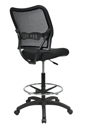 OSP Home Furnishings Deluxe Mesh Back Drafting Chair with Lumbar Support and Pneumatic Height Control 13-37N20D