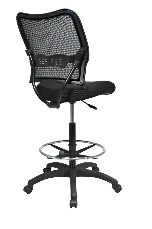 OSP Home Furnishings Deluxe Mesh Back Drafting Chair with Lumbar Support and Pneumatic Height Control 13-37N20D