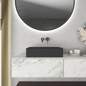 English Elm 19.68'' Rectangular Concrete Vessel Sink Matte Gray Artisan Above Counter Bathroom W1613P368835
