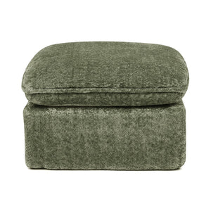 English Elm 107'' Boucle Modular Sectional with Reversible Chaise and Two Ottomans for Living Room Green W1413S00166